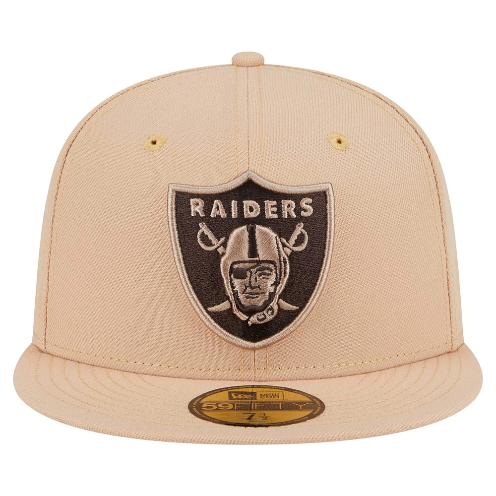 Men's New Era Tan Las Vegas Raiders Candied Pecan 59FIFTY Fitted Hat