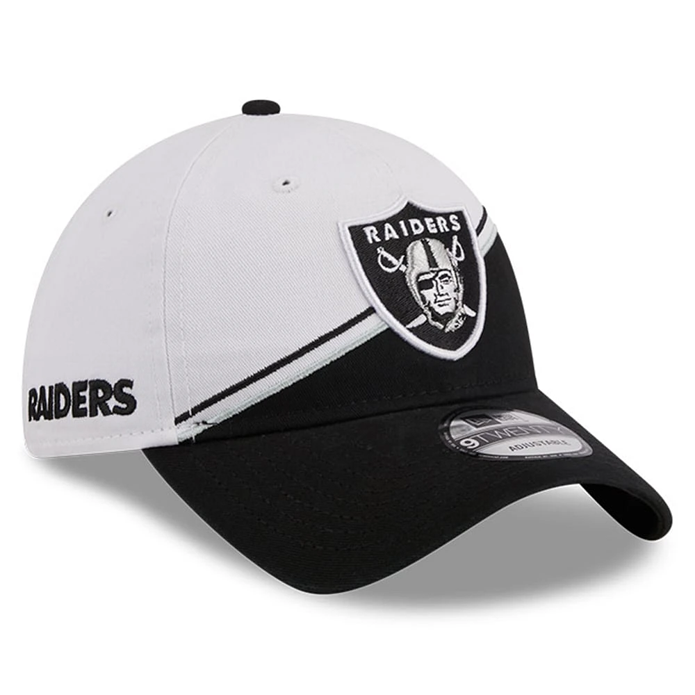 Casquette ajustable Sideline 9TWENTY des Las Vegas Raiders 2023 New Era pour homme, blanc/noir