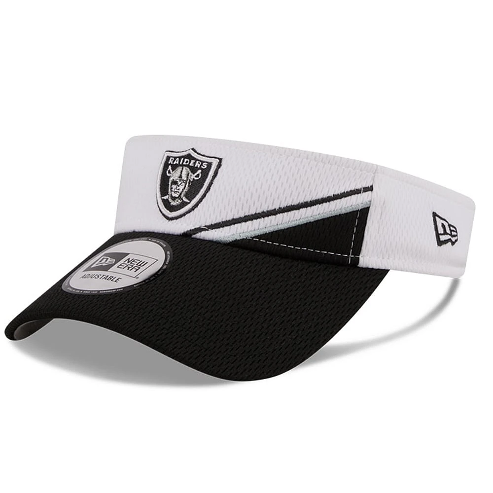 Men's New Era  White/Black Las Vegas Raiders 2023 Sideline Adjustable Visor