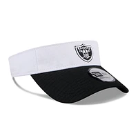 Men's New Era White/Black Las Vegas Raiders 2024 NFL Training Camp Adjustable Visor