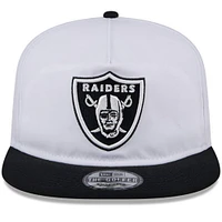 Casquette Snapback de golfeur New Era pour hommes des Las Vegas Raiders 2024 NFL Training Camp, blanc/noir