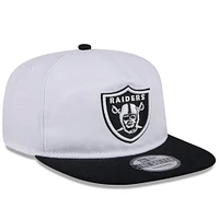 Casquette Snapback de golfeur New Era pour hommes des Las Vegas Raiders 2024 NFL Training Camp, blanc/noir