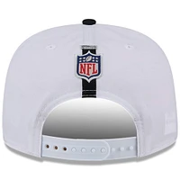 Casquette Snapback de golfeur New Era pour hommes des Las Vegas Raiders 2024 NFL Training Camp, blanc/noir