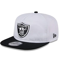 Casquette Snapback de golfeur New Era pour hommes des Las Vegas Raiders 2024 NFL Training Camp, blanc/noir