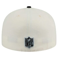 Men's New Era  White/Black Las Vegas Raiders Main 59FIFTY Fitted Hat