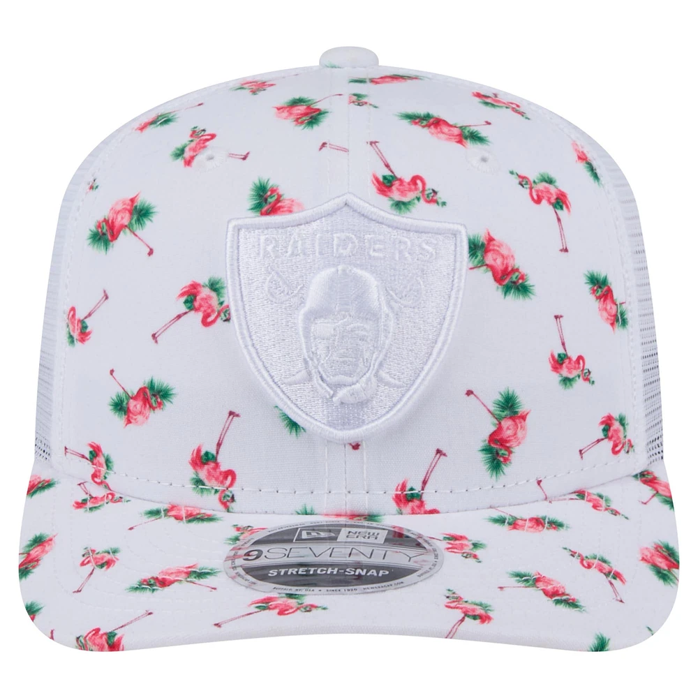 Casquette extensible à boutons-pression 9SEVENTY Adventure Flamingo Pattern des Las Vegas Raiders de New Era pour homme