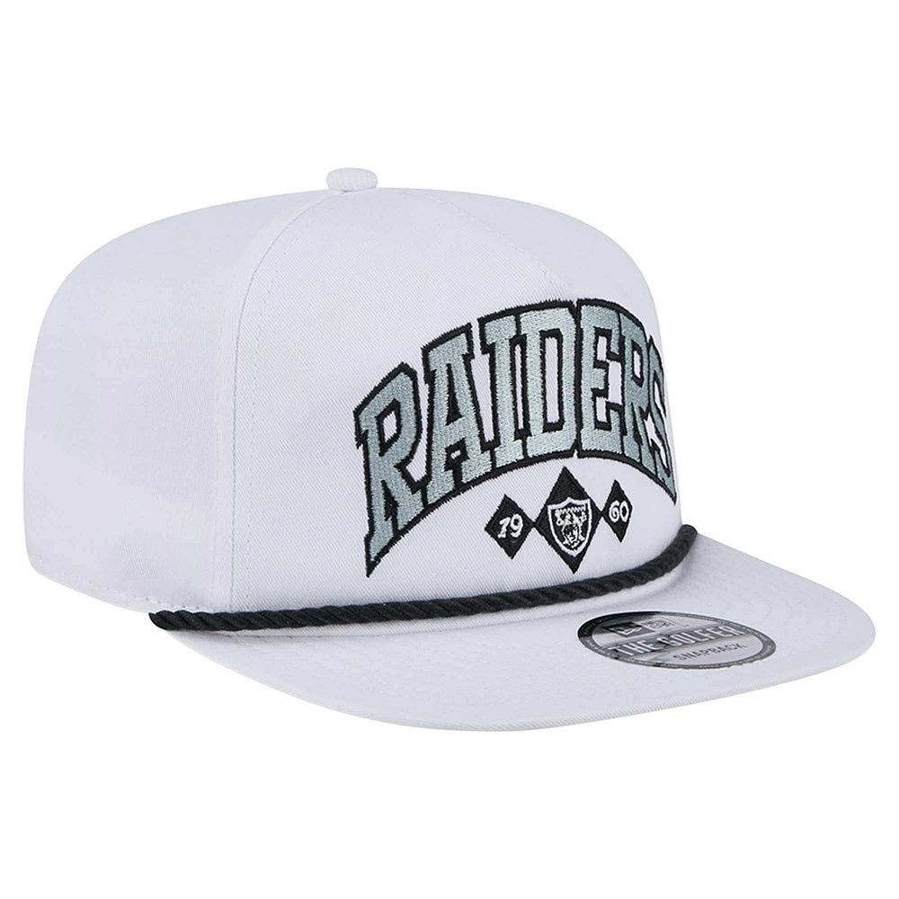 Men's New Era White Las Vegas Raiders Diamond Golfer Snapback Hat