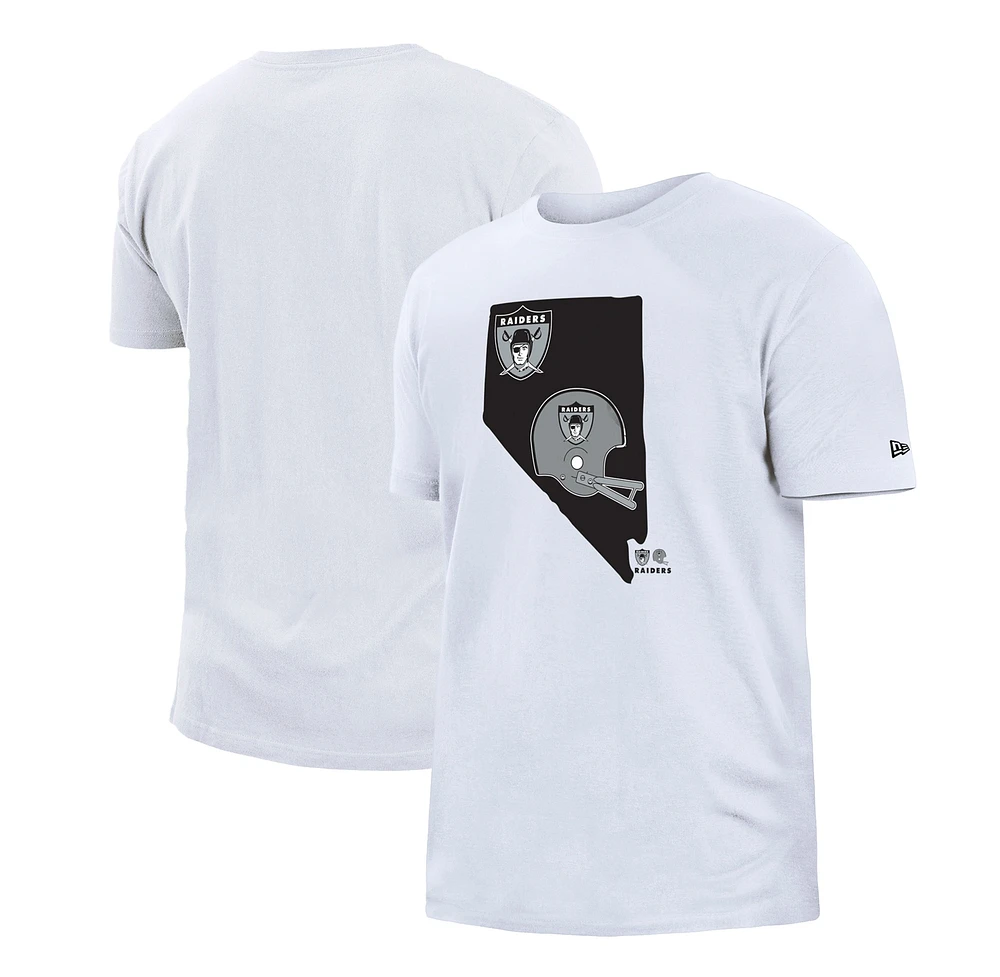 T-shirt blanc New Era Las Vegas Raiders Gameday State pour homme