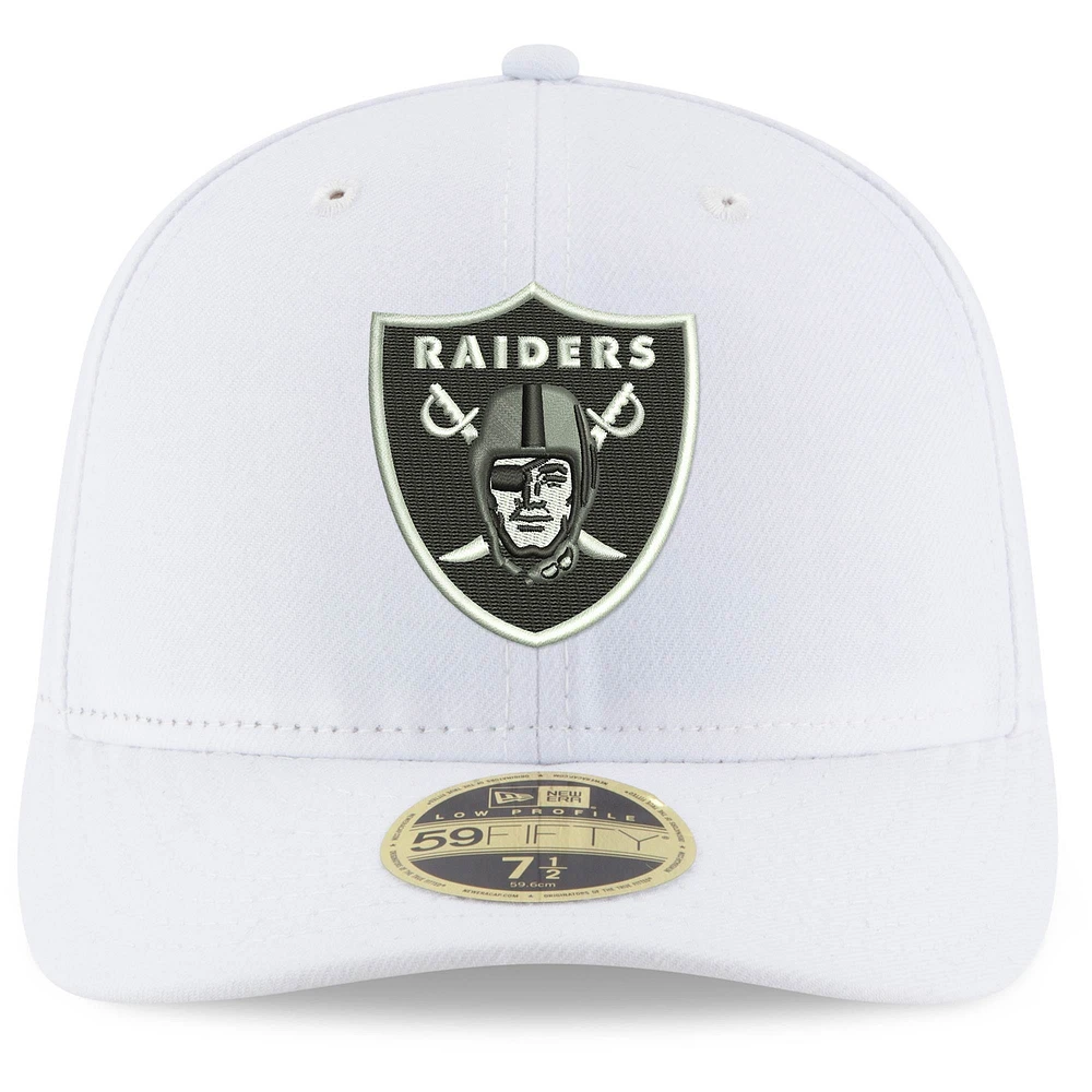 Men's New Era White Las Vegas Raiders Omaha Low Profile 59FIFTY Fitted Hat