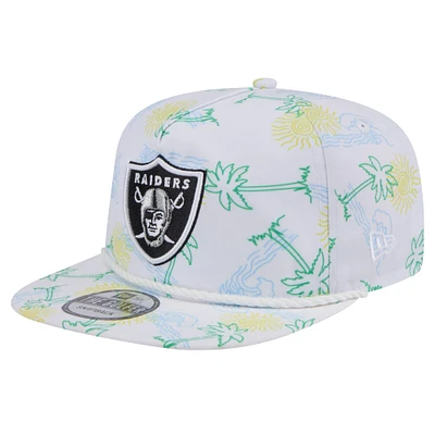 Casquette Snapback New Era Las Vegas Raiders Vacay Golfer pour hommes, blanche