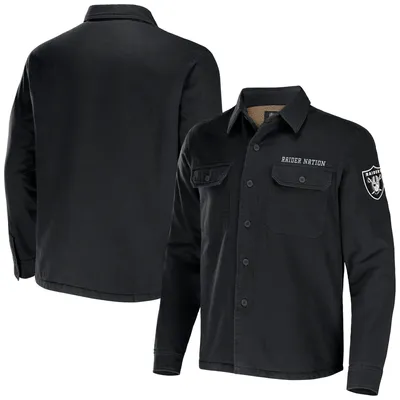 Men's JH Design Black Las Vegas Raiders Reversible Full-Snap Jacket Size: Extra Large