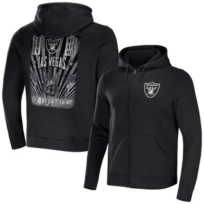 Oakland Raiders Hoodie Mens Medium Black Gray NFL Sweater Pullover Las Vegas