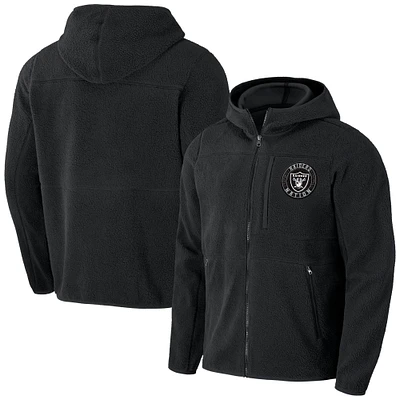 Collection NFL x Darius Rucker pour hommes par Fanatics Sweat à capuche entièrement zippé en sherpa noir Las Vegas Raiders