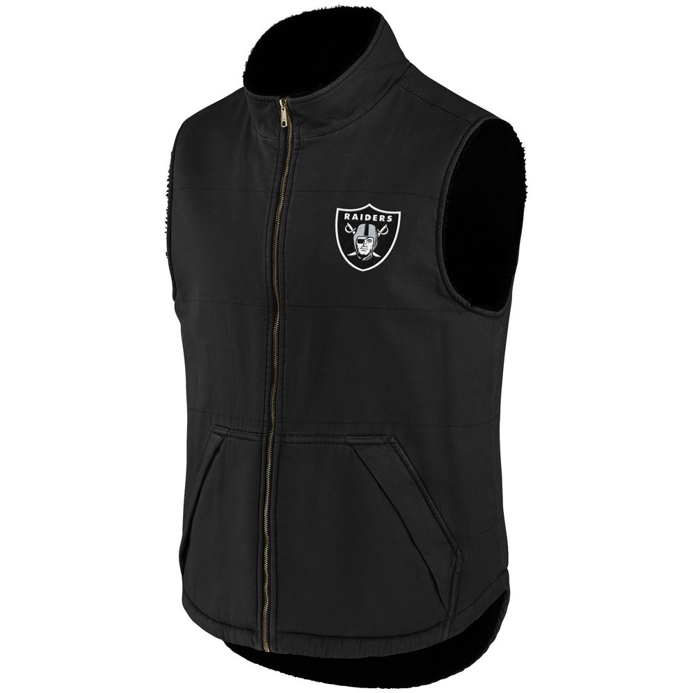 Men's NFL x Darius Rucker Collection by Fanatics Black Las Vegas Raiders Sherpa-Lined Full-Zip Vest