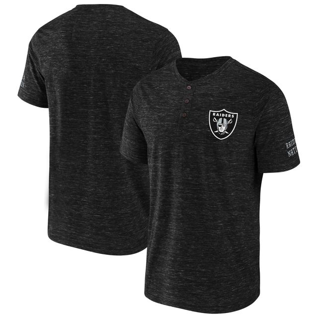 Collection NFL x Darius Rucker pour hommes par Fanatics T-shirt noir Las Vegas Raiders Slub Henley