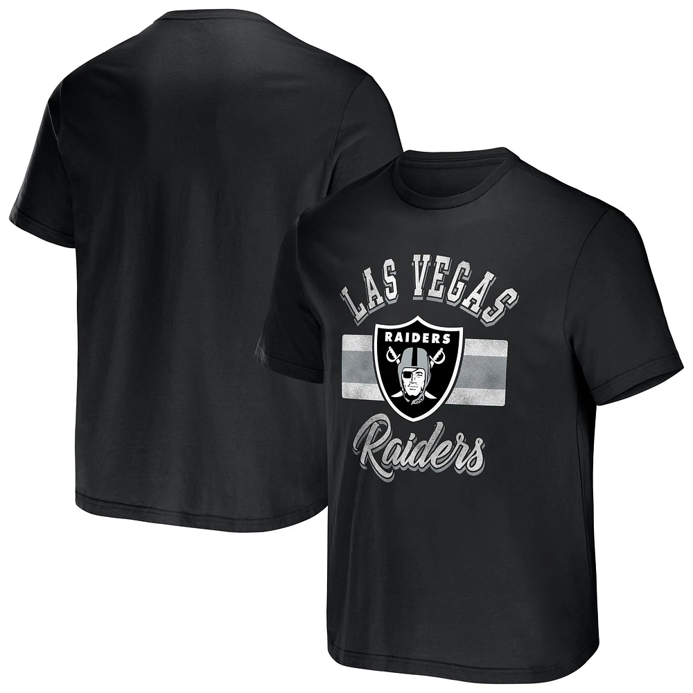 Collection NFL x Darius Rucker pour hommes par Fanatics T-shirt noir à rayures des Las Vegas Raiders