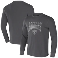 T-shirt thermique à manches longues NFL x Darius Rucker Collection by Fanatics Charcoal Las Vegas Raiders pour homme