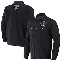 Men's NFL x Darius Rucker Collection by Fanatics Charcoal Las Vegas Raiders Shacket Full-Snap Jacket