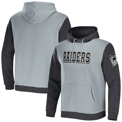 Collection NFL x Darius Rucker pour hommes par Fanatics Sweat à capuche color block gris/charbon Las Vegas Raiders