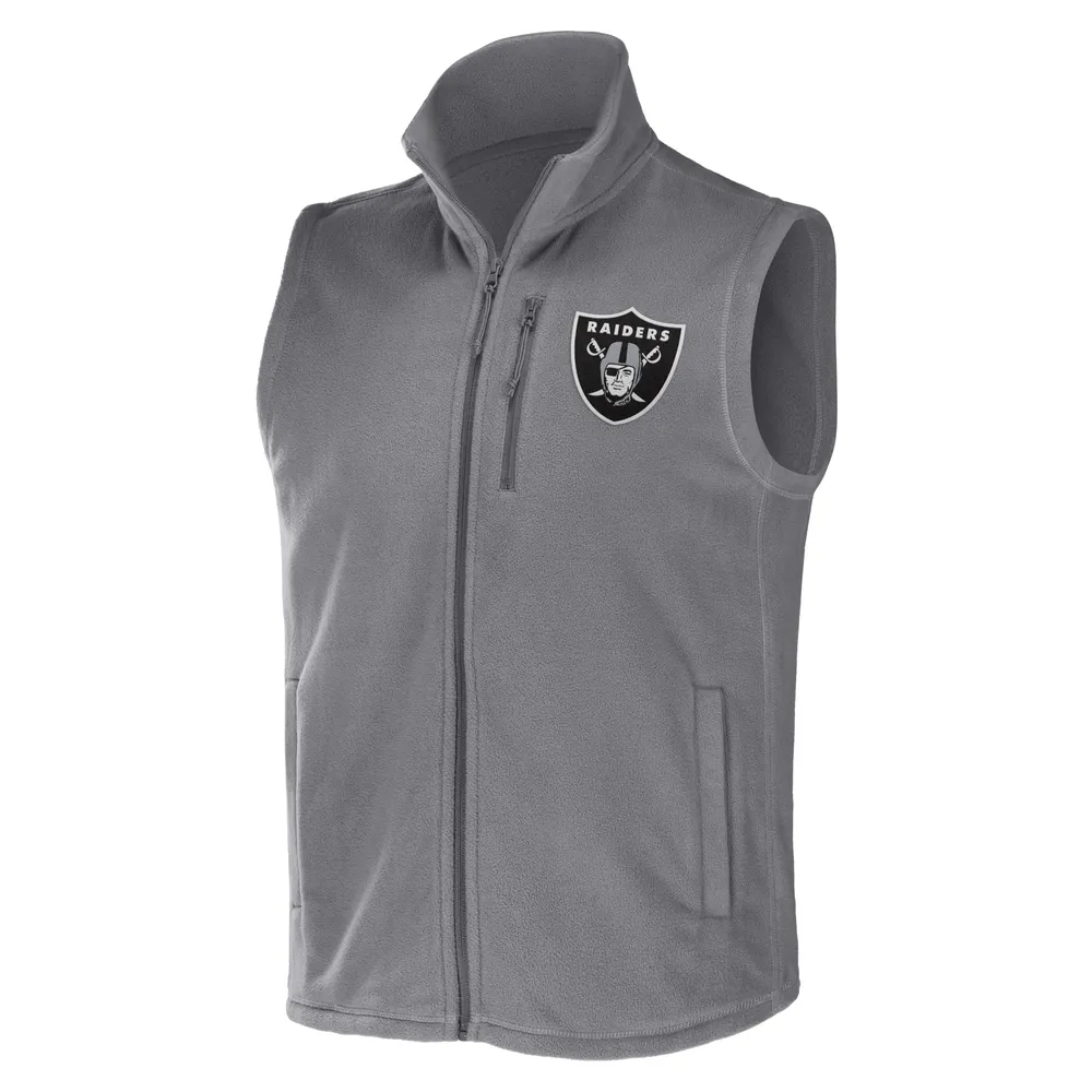 Men's NFL x Darius Rucker Collection by Fanatics Gray Las Vegas Raiders Polar Fleece Full-Zip Vest