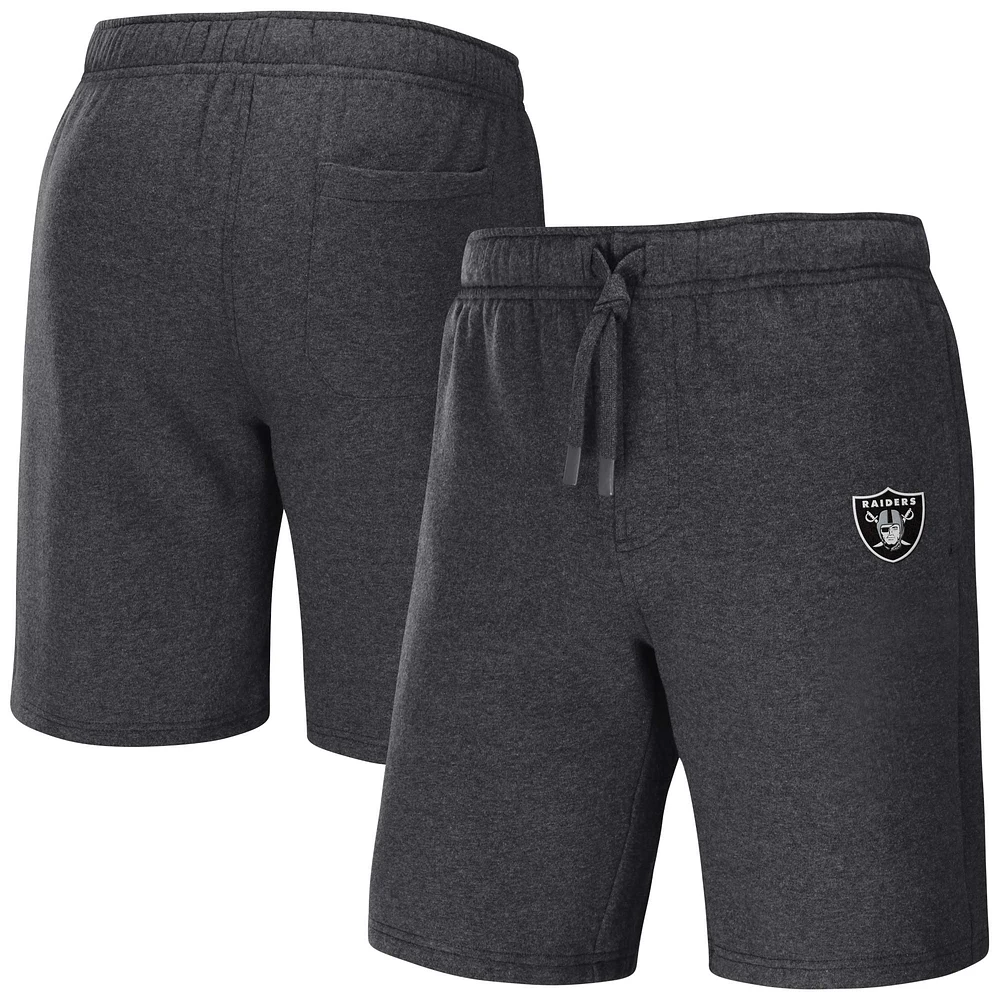 Men's NFL x Darius Rucker Collection by Fanatics Heather Charcoal Las Vegas Raiders Logo Shorts