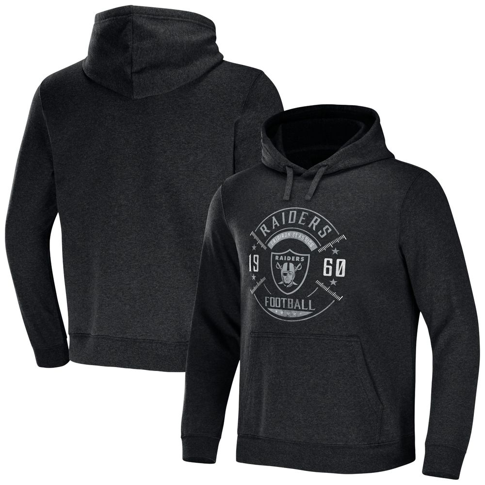 Men's NFL x Darius Rucker Collection by Fanatics Heather Charcoal Las Vegas Raiders Radar Pullover Hoodie