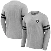 Men's NFL x Darius Rucker Collection by Fanatics Heather Gray Las Vegas Raiders Henley Long Sleeve T-Shirt