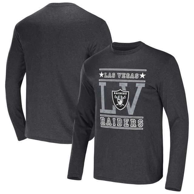 Collection NFL x Darius Rucker pour hommes par Fanatics T-shirt à manches longues anthracite chiné Las Vegas Raiders