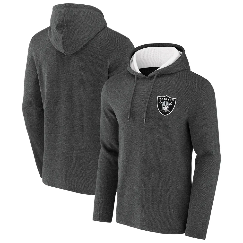 Collection NFL x Darius Rucker pour hommes par Fanatics Heathered Charcoal Las Vegas Raiders Waffle Knit Pull à capuche