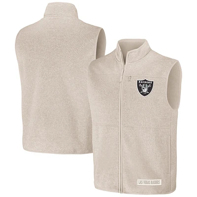 Collection NFL x Darius Rucker pour hommes par Fanatics Oatmeal Las Vegas Raiders Gilet pull entièrement zippé