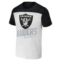 T-shirt colorblock blanc/noir pour homme de la collection NFL x Darius Rucker Fanatics Las Vegas Raiders