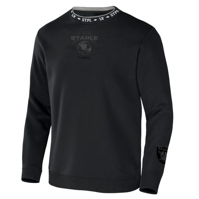 Pull ras du cou NFL x Staple Raiders de Las Vegas pour homme, noir