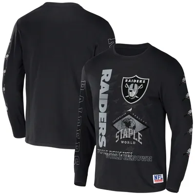 Las Vegas Raiders NFL x Staple World Renowned Long Sleeve T-Shirt - Black