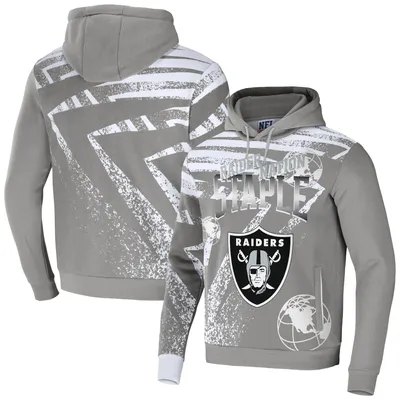 Las Vegas Raiders NFL x Staple All Over Print Pullover Hoodie - Gray