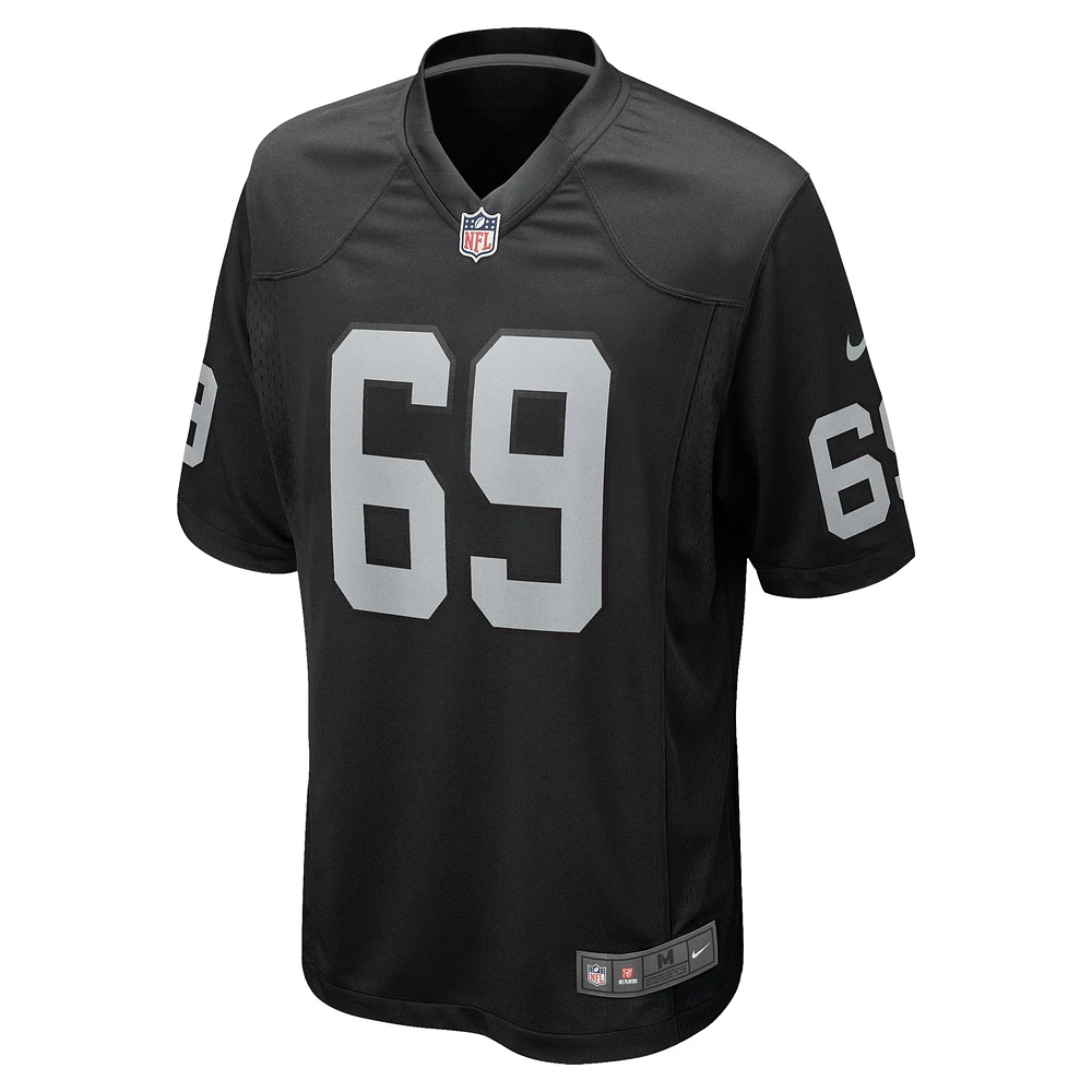 Maillot de match Nike Adam Butler noir pour homme des Las Vegas Raiders