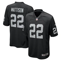 Maillot de match Nike Alexander Mattison noir pour homme des Las Vegas Raiders