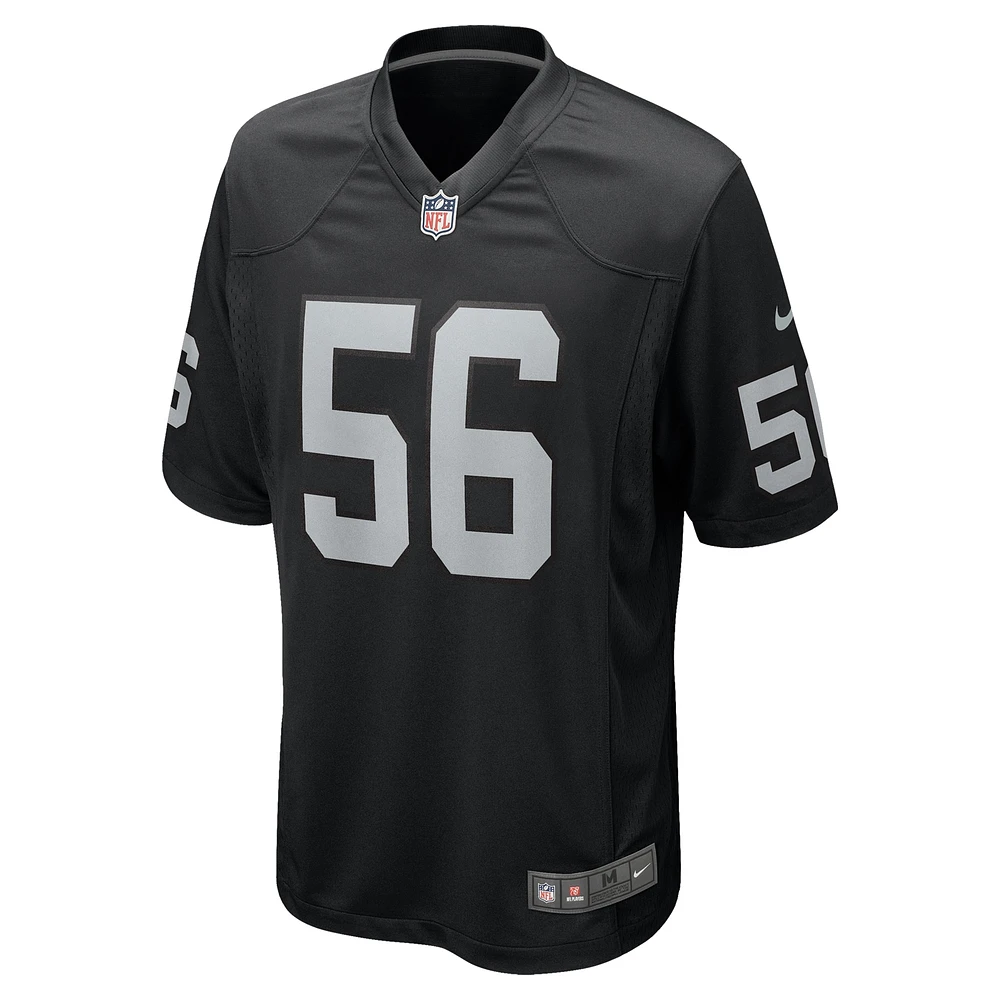 Maillot de match Nike Amari Burney pour homme, noir, des Las Vegas Raiders