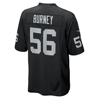 Maillot de match Nike Amari Burney pour homme, noir, des Las Vegas Raiders