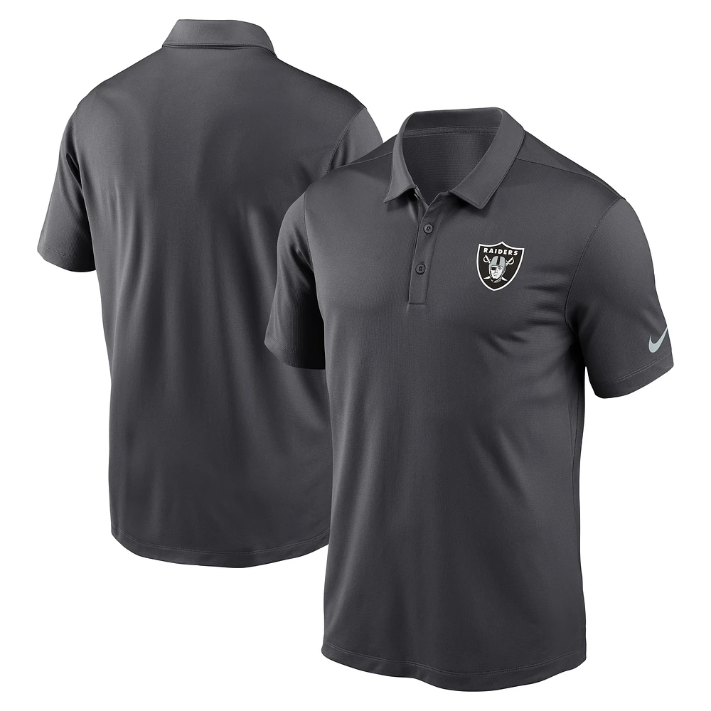 Polo Nike Anthracite Las Vegas Raiders Franchise Logo Performance pour homme