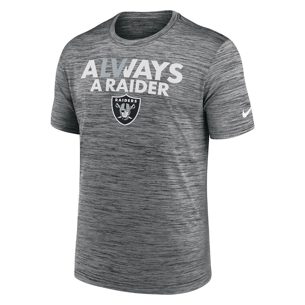 T-shirt Nike Las Vegas Raiders Local Velocity anthracite pour homme