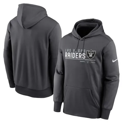 Las Vegas Raiders Nike Prime Logo Name Split Pullover Hoodie - Anthracite
