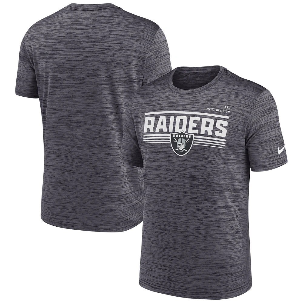 T-shirt Yardline Velocity Performance des Las Vegas Raiders de Nike pour homme, anthracite