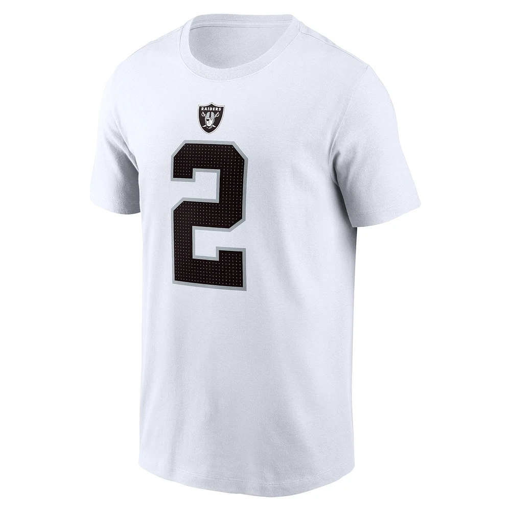 Men's Nike Ashton Jeanty White Las Vegas Raiders 2025 NFL Draft First Round Pick Player Name & Number T-Shirt