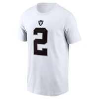 Men's Nike Ashton Jeanty White Las Vegas Raiders 2025 NFL Draft First Round Pick Player Name & Number T-Shirt