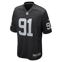 Maillot de joueur jeu Nike Bilal Nichols noir Las Vegas Raiders pour homme