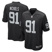 Maillot de joueur jeu Nike Bilal Nichols noir Las Vegas Raiders pour homme