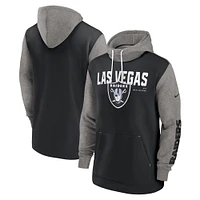 Men's Nike Black/Gray Las Vegas Raiders Team Impact Color Block Pullover Hoodie