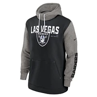 Men's Nike Black/Gray Las Vegas Raiders Team Impact Color Block Pullover Hoodie