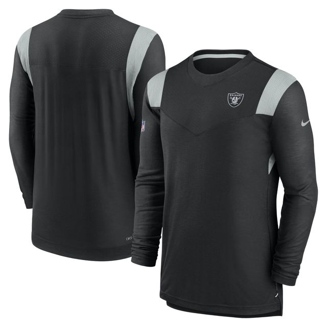 T-shirt à manches longues Nike Las Vegas Raiders Sideline Performance noir/argenté pour homme