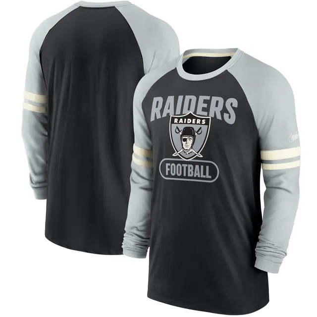 Men's Nike Gold/Black New Orleans Saints Throwback Raglan Long Sleeve T-Shirt Size: Small